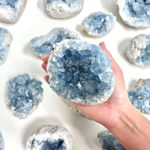 天然天青石 天青石晶簇 水晶原石 天青石晶洞 天青石摆件 天青石