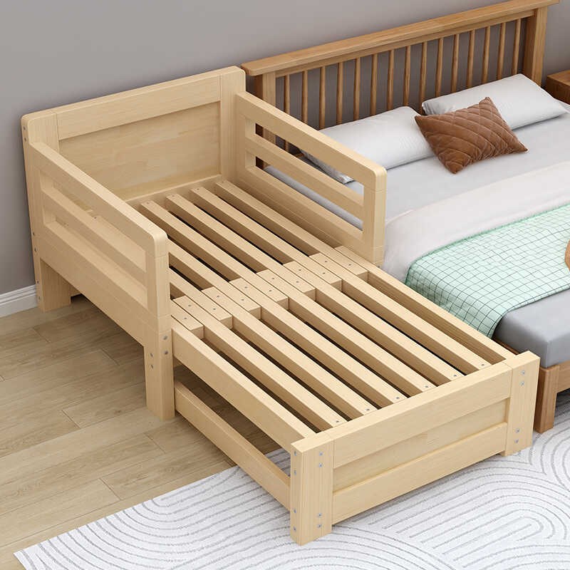 实木沙发折叠床两用卧室小户型榻榻E米单人床儿童带护栏推拉伸缩