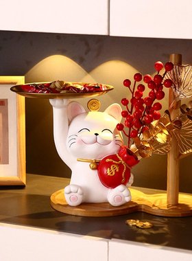 开业乔迁之喜礼物摆件招财猫新年春节福桶喜庆仿真花新居店铺礼品