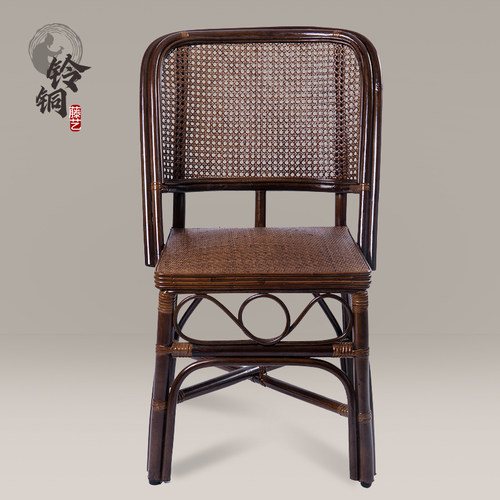 小藤椅子靠背椅天然藤编织单人家用餐椅儿童椅休闲阳台书房送老人