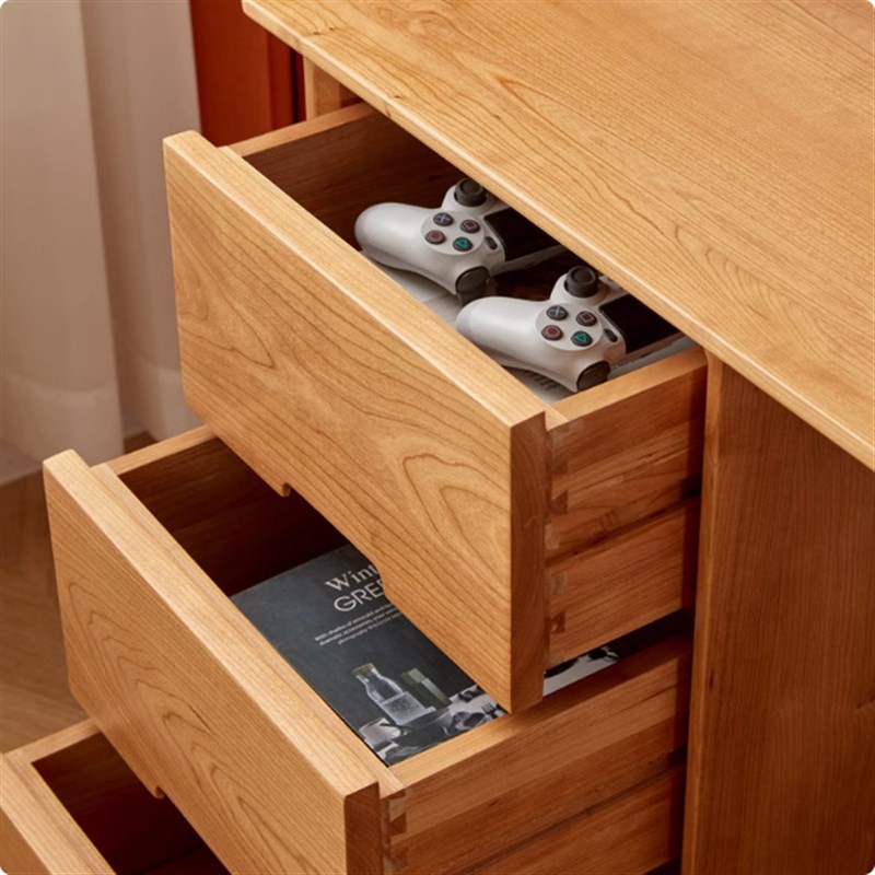 北欧全实木书桌椅樱桃木带靠背日式原木家用小户型餐厅Z餐桌椅家