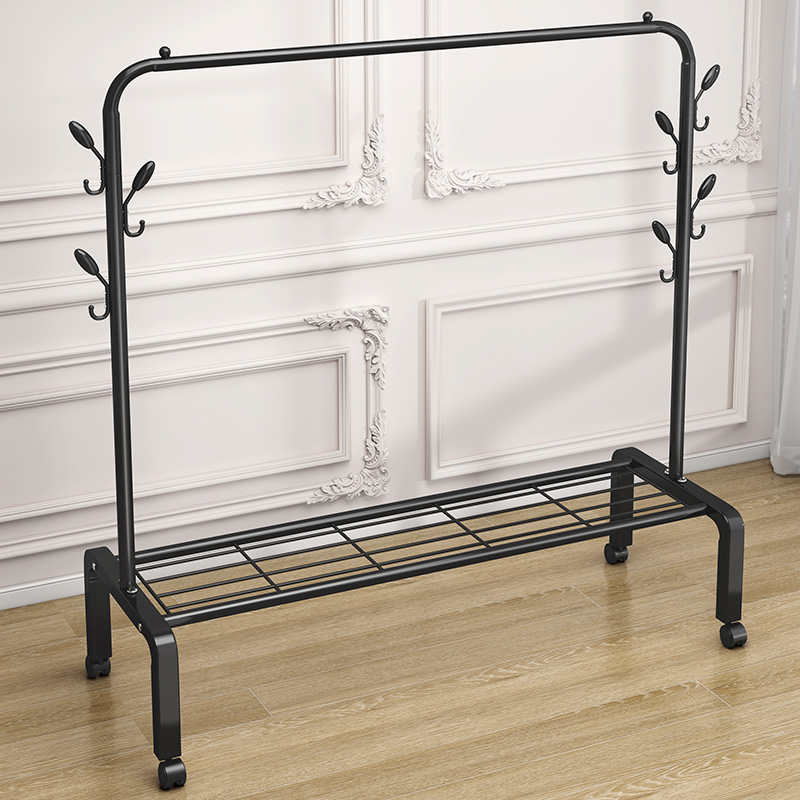 简易晾衣架家用折叠阳台落地杆客厅卧室内挂衣架可移动晒衣服架子