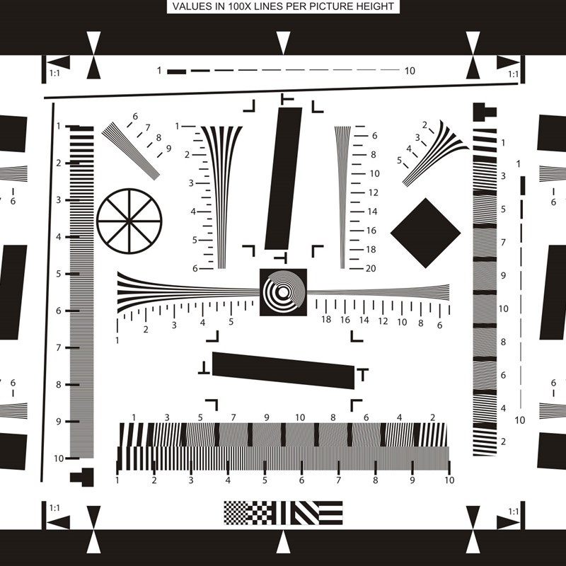 1M分辨率测试卡2000线标准版ISO12233高清摄像机手机单反DV测试图