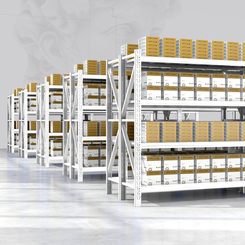 长沙货架置物架多层落地储藏间家用储物架重型中型蓝色仓储货物架