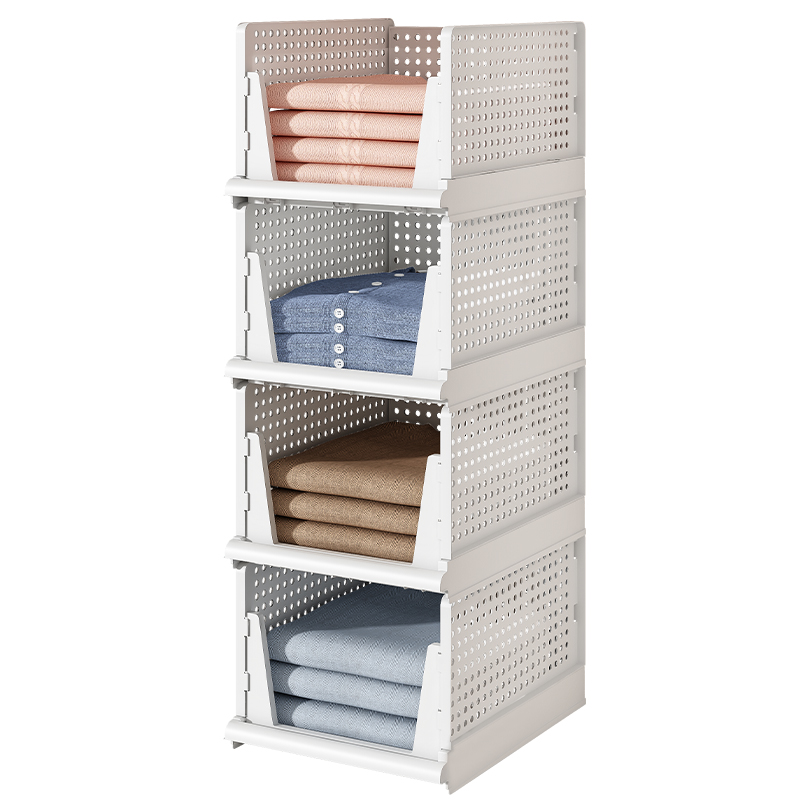 衣柜收纳神器抽屉式宿舍衣橱衣服分层整理筐隔板架子置物架收纳箱