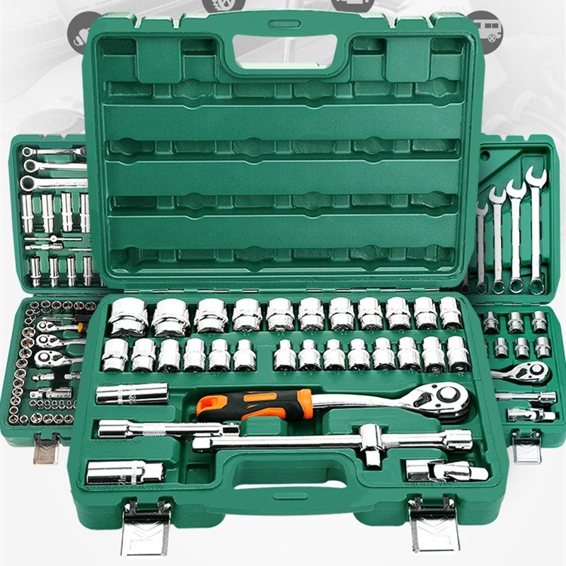 绿林32件套套筒组套套筒扳手火花塞工具组合套装汽修车用工具箱