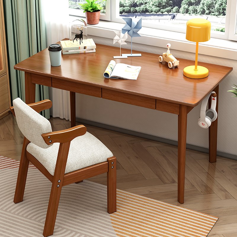小户型实木书桌办公电脑桌子台式家用写字桌学生专用学习桌初中生