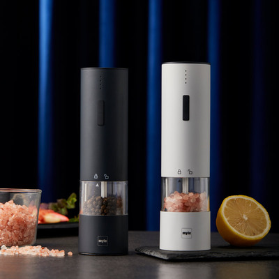 德国myle黑胡椒粒研磨器电动现磨不锈钢家用碾磨花椒粉器瓶海盐