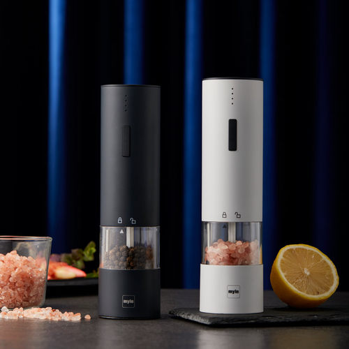 德国myle黑胡椒粒研磨器电动现磨不锈钢家用碾磨花椒粉器瓶海盐