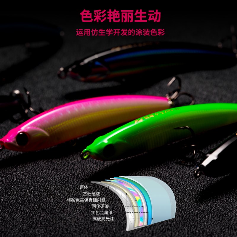 领峰不空系列仿生沉水铅笔10g远投淡海水路亚饵硬饵鲈鱼翘嘴假饵