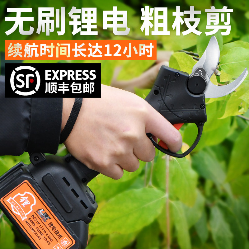 园林电动修枝剪充电式果树剪刀剪树枝粗枝剪子葡萄园艺锂电剪枝机