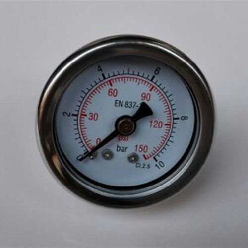 轴向无边不锈钢压力表 y-40z-bf 0-150psi 10bar cL.2.5 en837-1