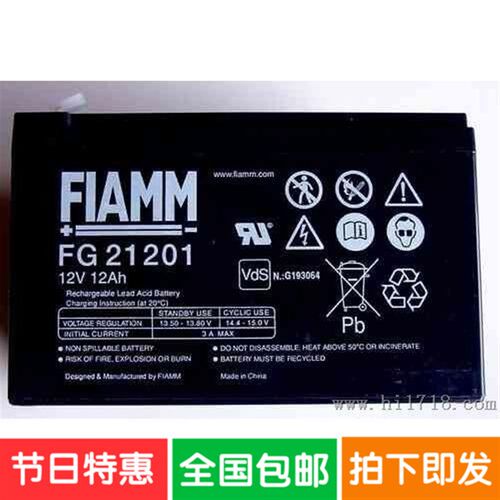 FIAMM蓄电池12V12Ah非凡蓄电池FG21201蓄电池风力发电专用蓄电池