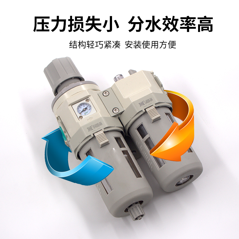 空压机气泵减压阀油雾器油水分离器过滤器自动排水气动两联二联件