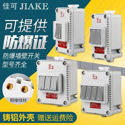 防爆开关220V防爆照明开关单开一开双开三开工业86型防爆墙壁开关