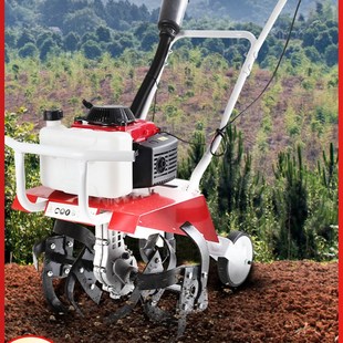 。微耕机耕田机小型家用农用自走式松土机开沟带犁头除草耕种机械