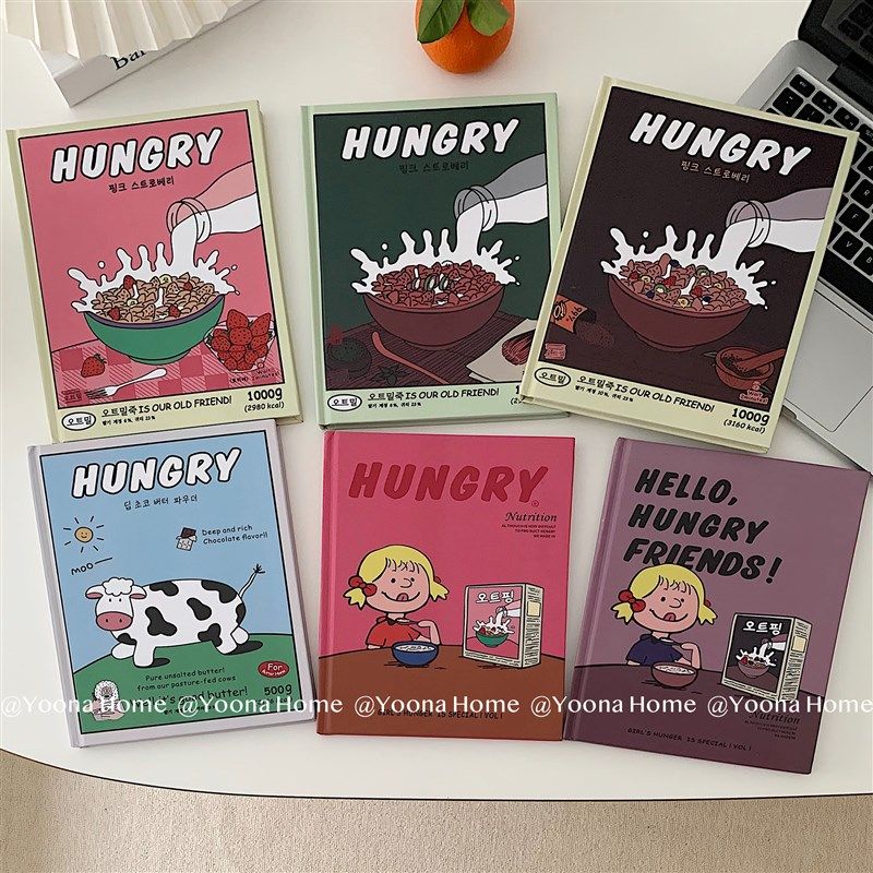 Yoona Home自制版权款草莓土豪麦片硬超本子手帐本记事本拍照道具