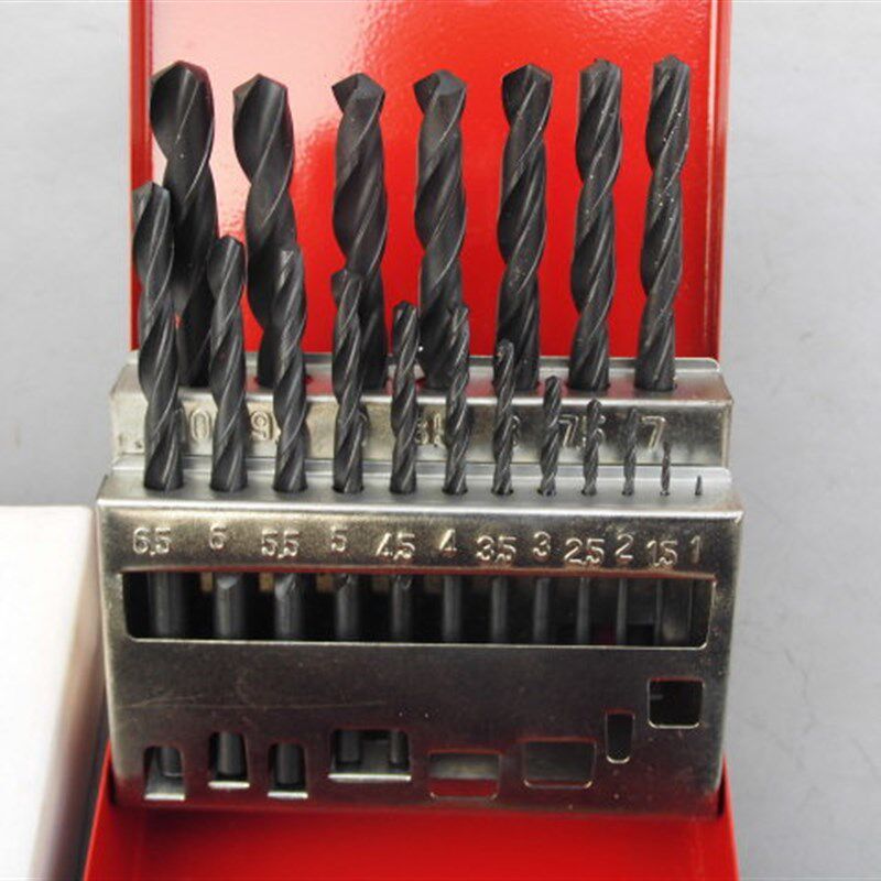 库存老货套装麻花钻1~10mm组套高速钢钻头19PC金属打眼开孔钻头