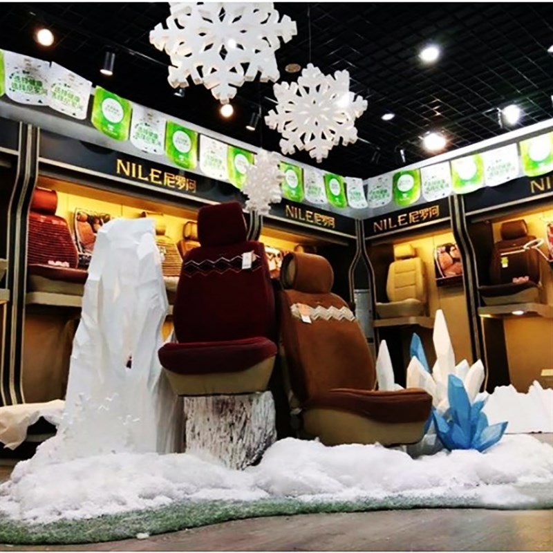 商场美陈泡沫雪花冰柱橱窗装饰道具E吊饰挂饰创意陈列摆件场景布