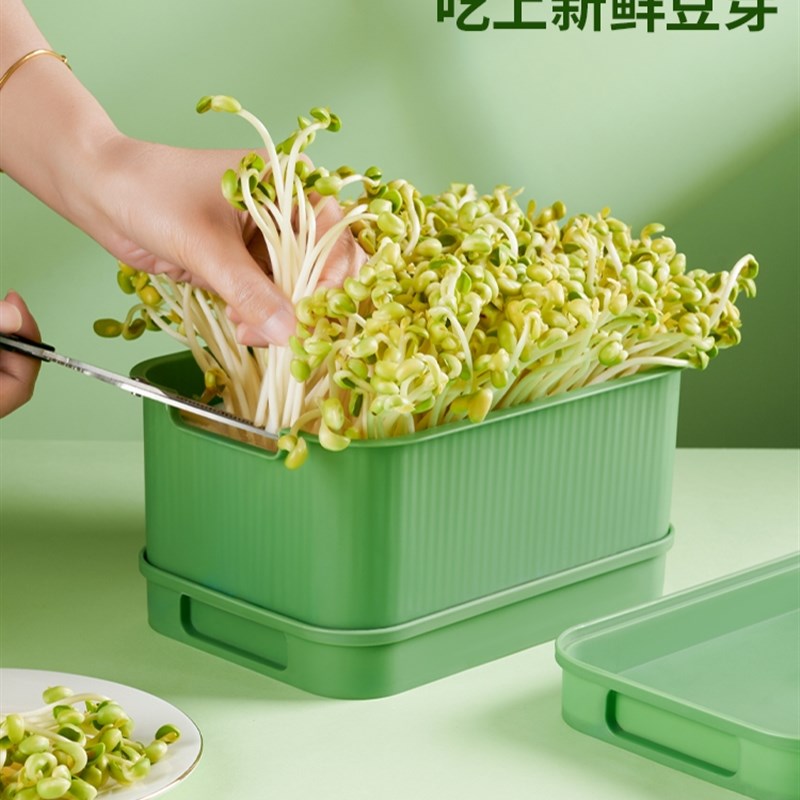 育苗盘豆芽发芽盆家用换水豆芽发芽机塑料加厚阳台种菜盆育苗盆子