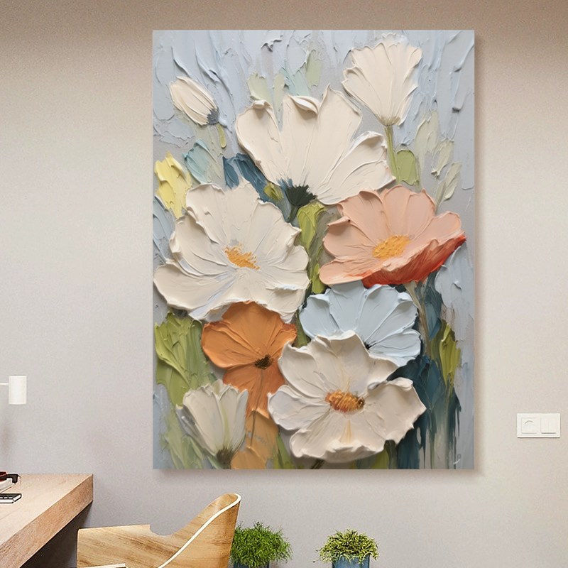 SYMTART手绘油画知否花间1客厅现代简约装饰画玄关抽象挂画图片
