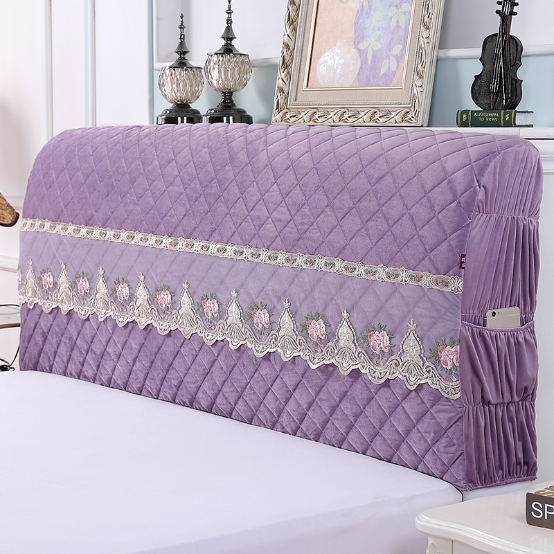 床头罩1.5米1.8米全包毛绒布艺皮床头软包防尘罩加棉加厚可拆洗套