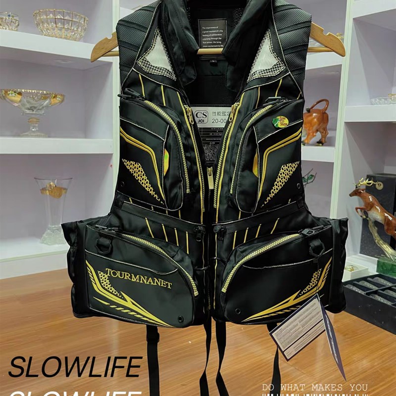 24新款户外矶钓救生衣海钓背心大浮力多口袋防水钓鱼服马甲可拆卸