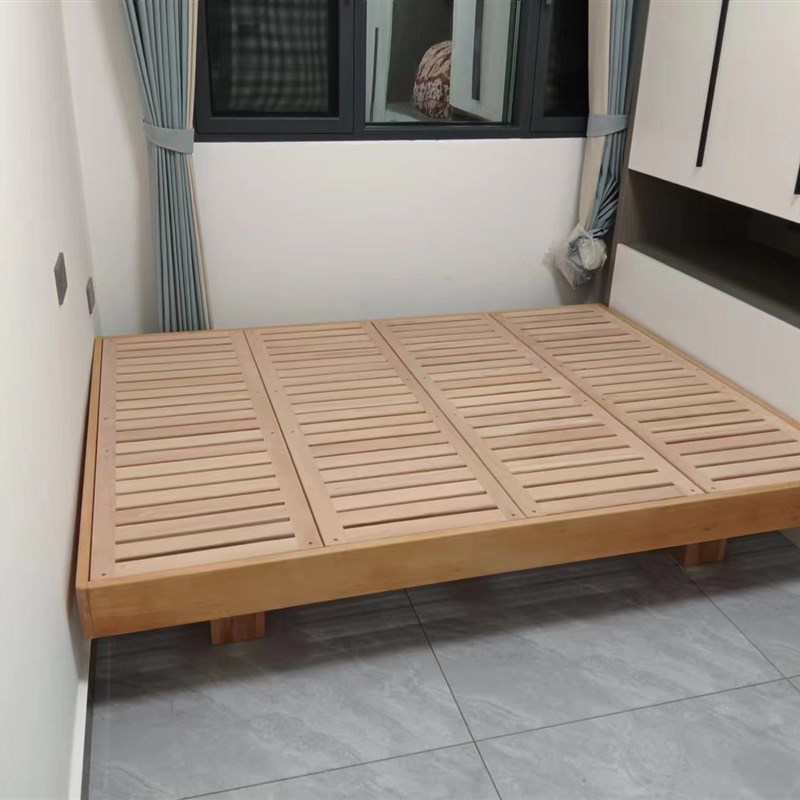 齐边床榉木悬空床日式榉木床无床头床榉木悬浮床榻榻米小户悬浮床