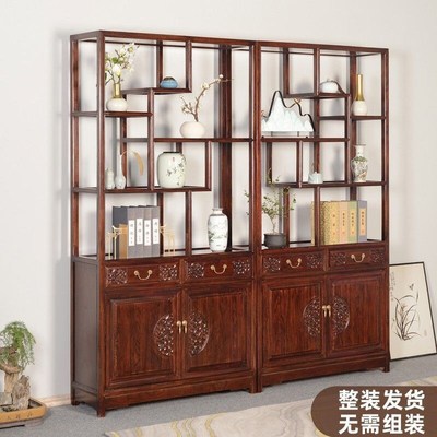实木中式隔断客厅多宝阁展示柜书架摆件茶叶茶室古董博物