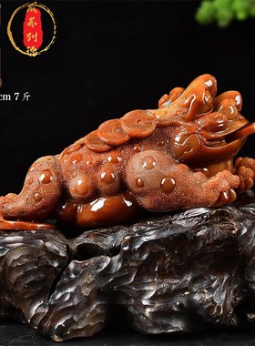 威弗列德寿山石雕刻摆件金蟾玉石奇石手工雕刻书房客厅玄关摆件