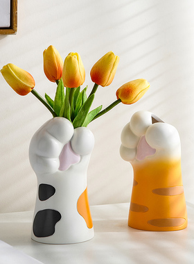 创意猫爪奶油风装饰摆件客厅家居玄关电视柜桌面装饰品乔迁小礼物