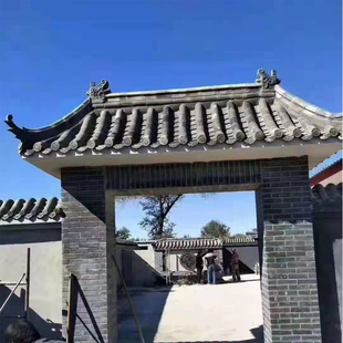 仿古小青瓦配件瓦片屋顶门楼徽派古建筑材料土灰瓦庭院马头墙中式