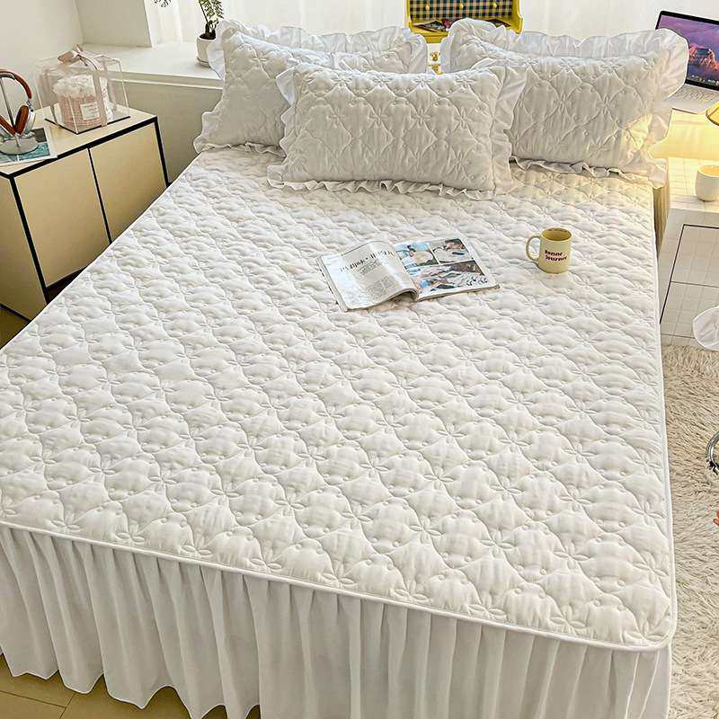 水洗棉夹棉床裙床罩防尘席梦思床套纯色防滑单件1.5m1.8米三件套,电子元器件市场,其它元器件,淘宝优惠券,粉丝福利购,淘宝优惠卷