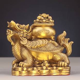 宝福字龟 杨铜记 金钱元 聚宝盆龙龟 铜龟摆件厂家 铜龙龟