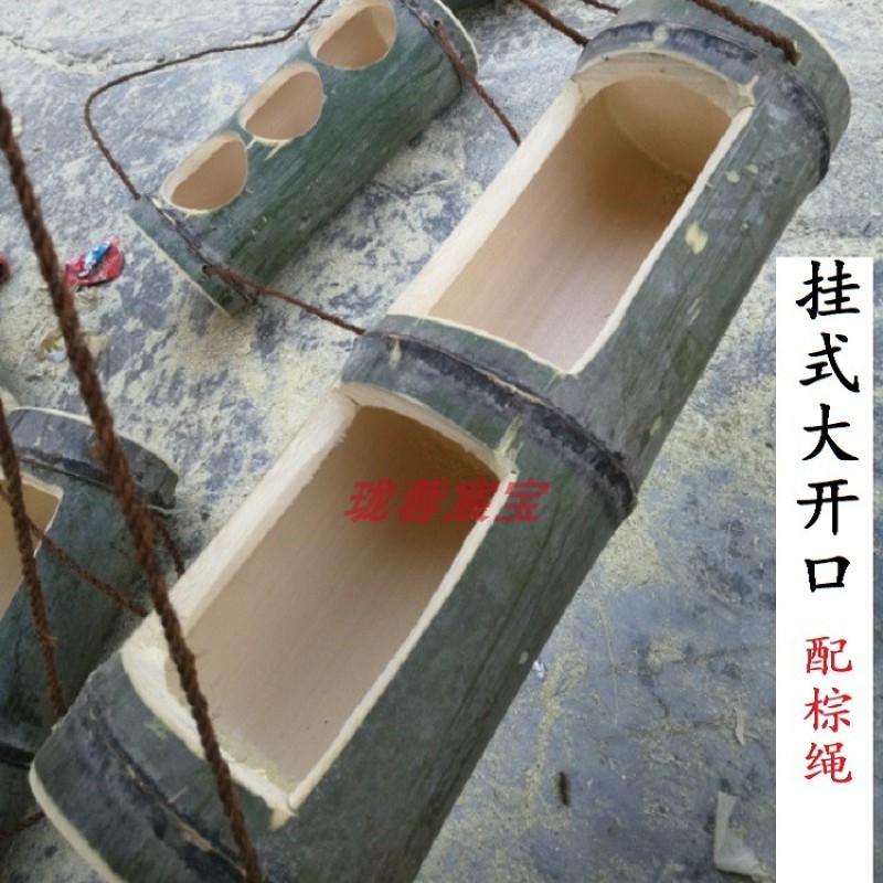 壁挂竹筒花盆阳台挂墙吊挂式挂架多肉吊兰田园复古大口径定做包邮