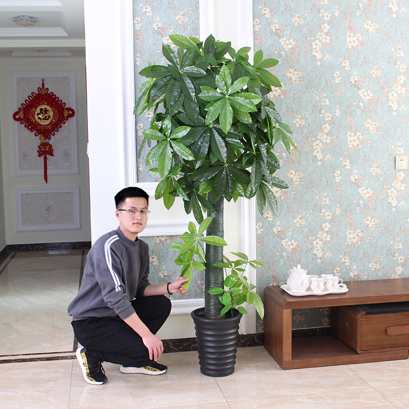 假发财树仿真植物招财盆栽客厅摆件塑料大型绿植室内装饰假花造景