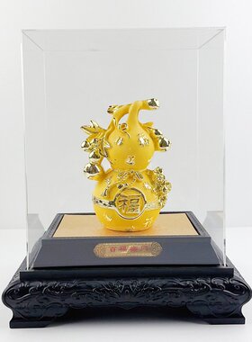 爆款热卖 绒沙金百福临门金葫芦摆件 创意中式直播爆款产品