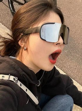 爆款连体户外运动骑行套镜大框防风沙登山护目眼镜显瘦个性墨镜