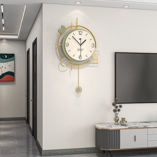 时尚创意钟表奶油风家用装饰时钟高级感挂墙现代简约挂钟客厅静音