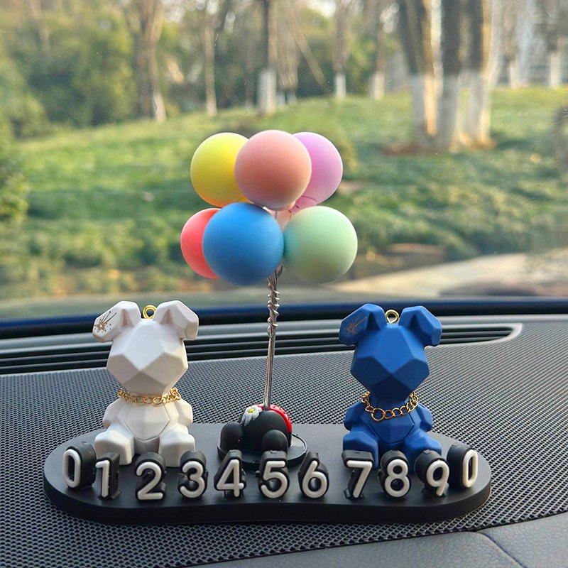 汽车临时停车号码牌新潮流几何兔移车挪车电话牌车载摆件装饰用品