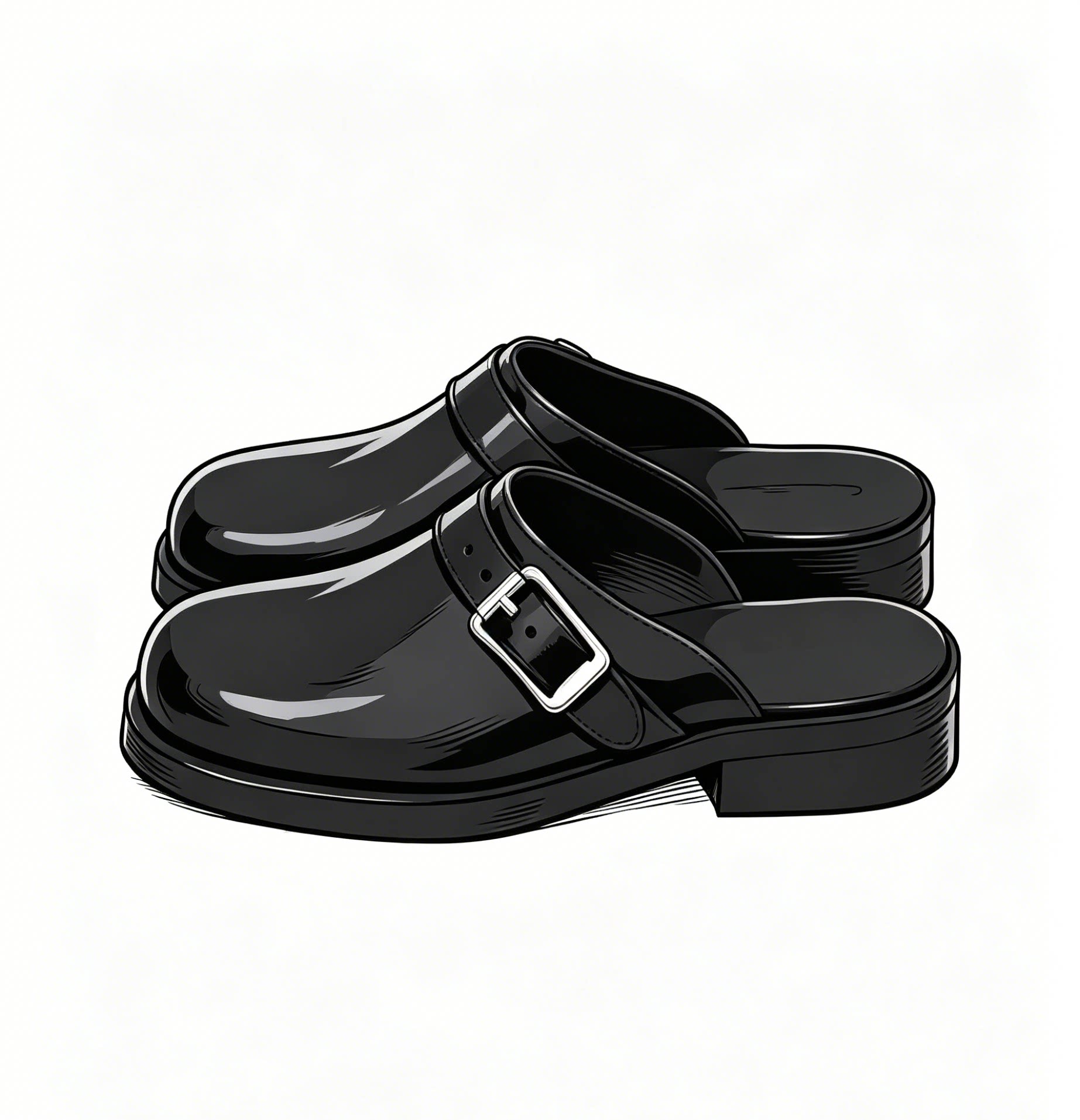 thumbnail for 【i795】OL camion mules black leather
