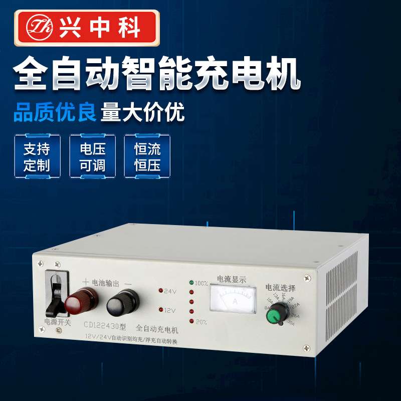 厂家直接供应12V/24V自动转换柴油发动机充电机开关型智能充电机