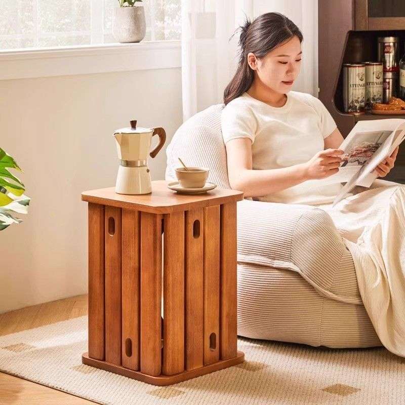 实木圆凳可叠放小板凳家用客厅凳子吃饭创意茶几餐桌凳组合叠叠乐