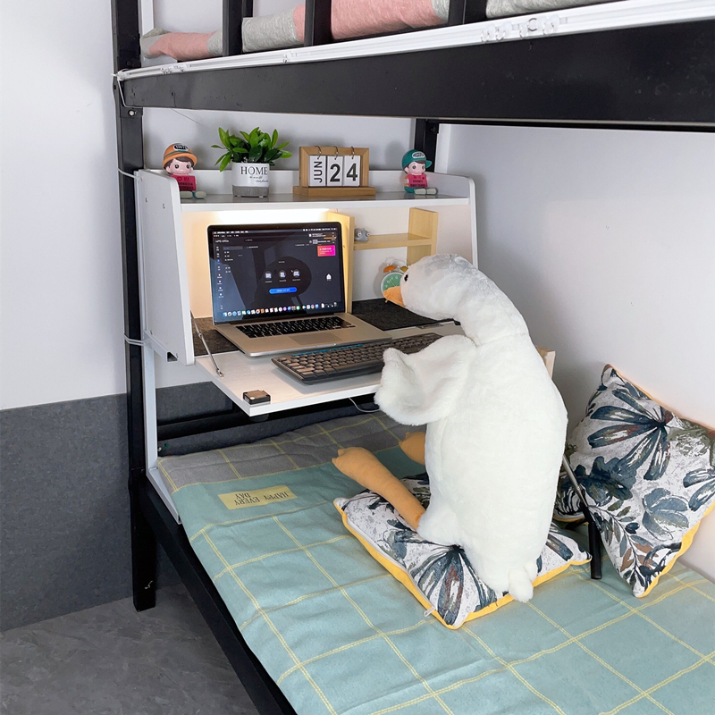 大学生宿舍神器床上n桌悬空可折叠学习桌寝室上铺下铺懒人书桌