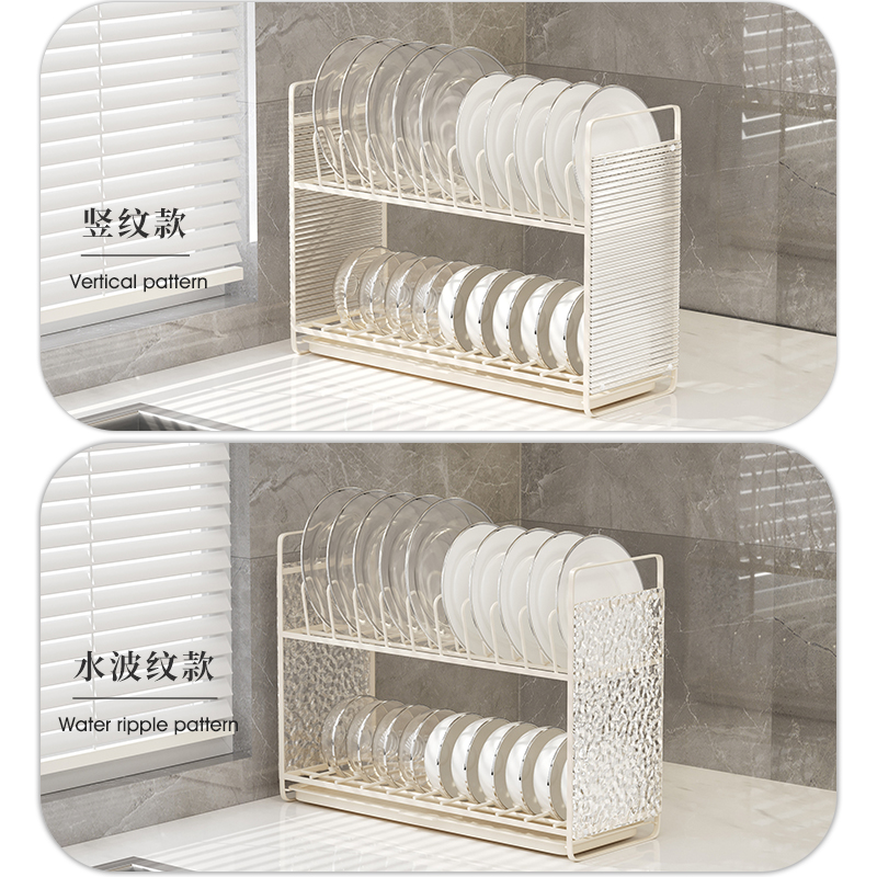 厨房碗碟架d双层沥水家用放碗置物架台面多功能简约餐具盘子收纳