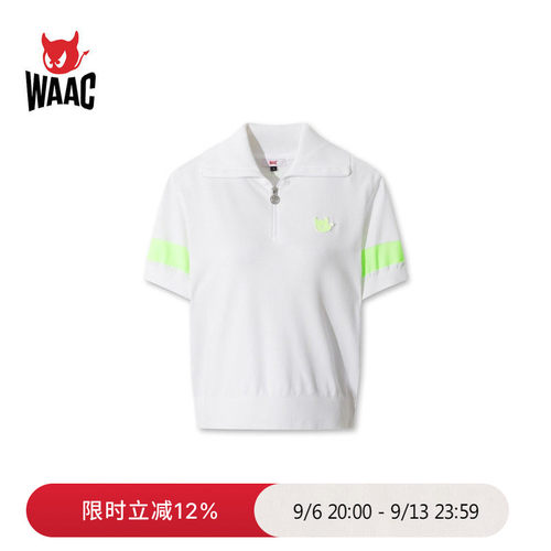 WAAC小恶魔官方春夏新品女士高尔夫服装SWEATER半拉链套头衫