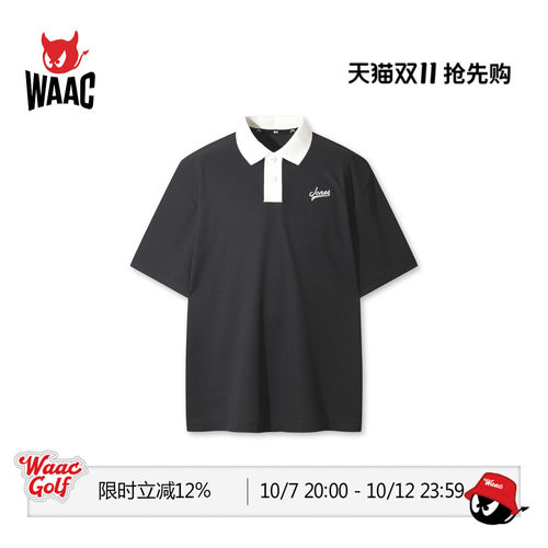 【JONES联名】WAAC小恶魔官方春夏新品男士高尔夫服装短袖POLO