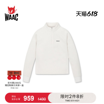 WAAC小恶魔官方女士高尔夫服装HALF ZIP-UP半拉链卫衣