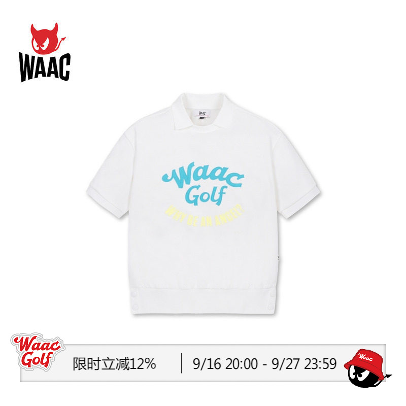WAAC小恶魔官方春夏女士高尔夫服装LOGO SWEATSHIRTS短袖上衣