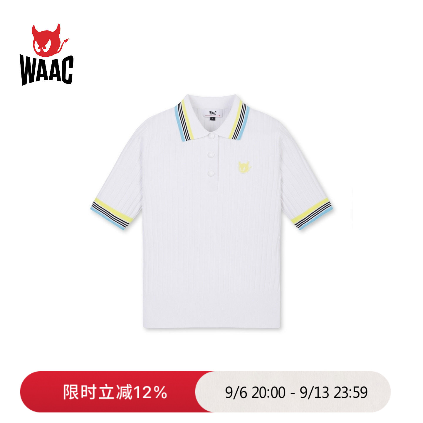 WAAC小恶魔官方春夏女士高尔夫服装短袖POLO毛衣图片